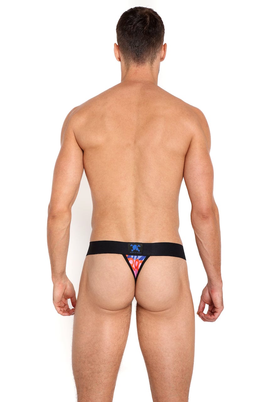 Blue Skull Graffiti Thong