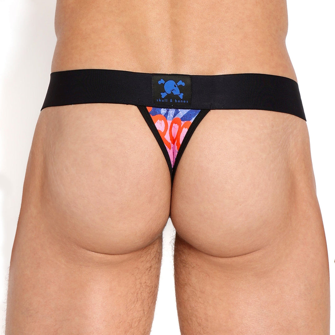 Blue Skull Graffiti Thong