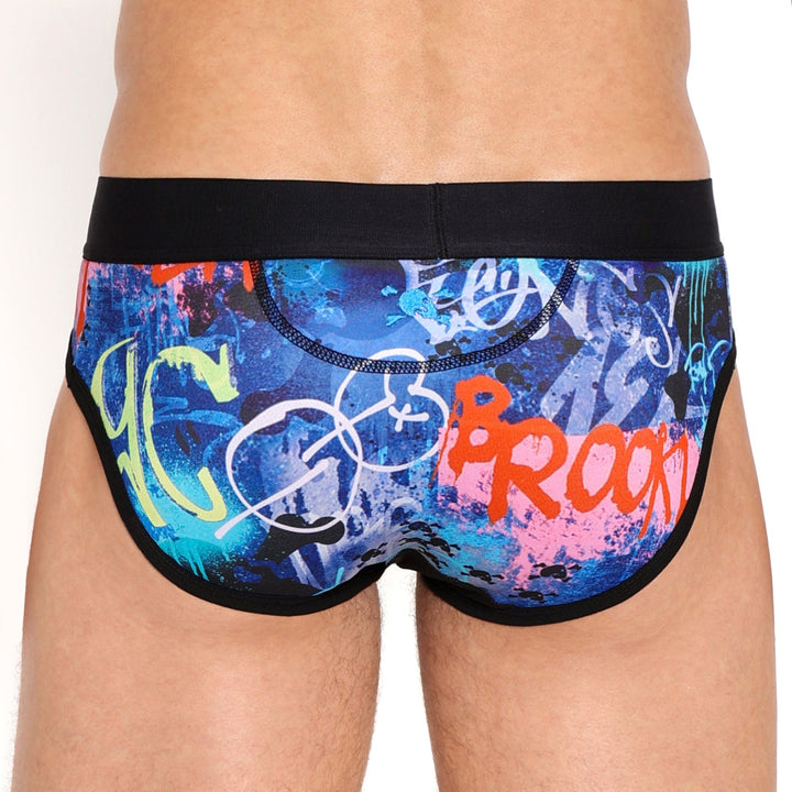 Blue Skull Graffiti Brief