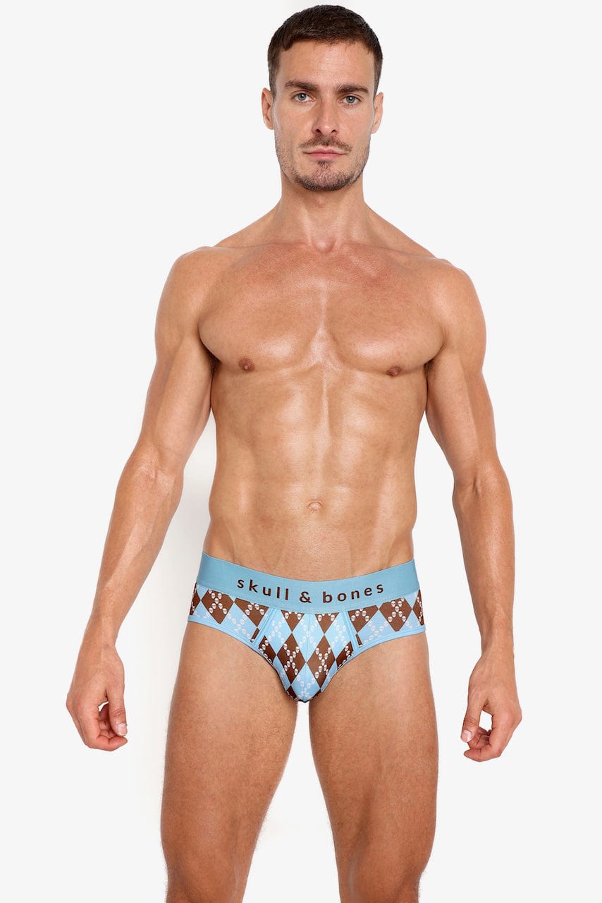 Skull Argyle Brief