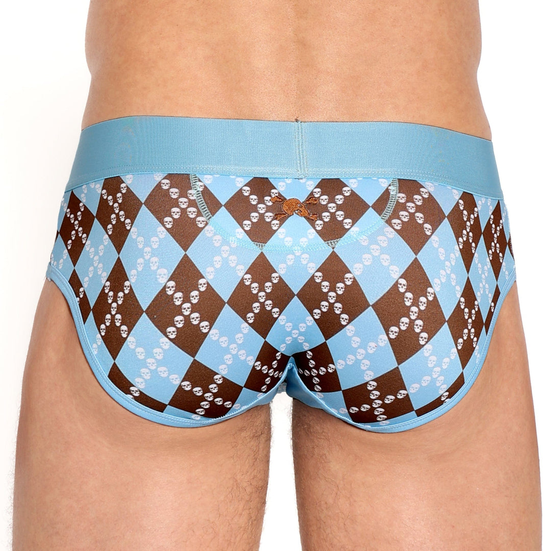 Skull Argyle Brief