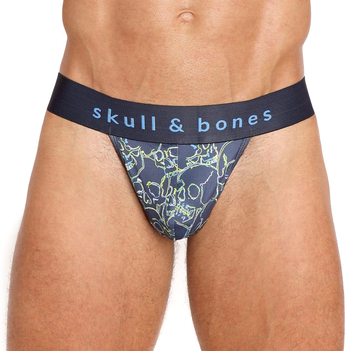 Outline Tossed Skulls Thong