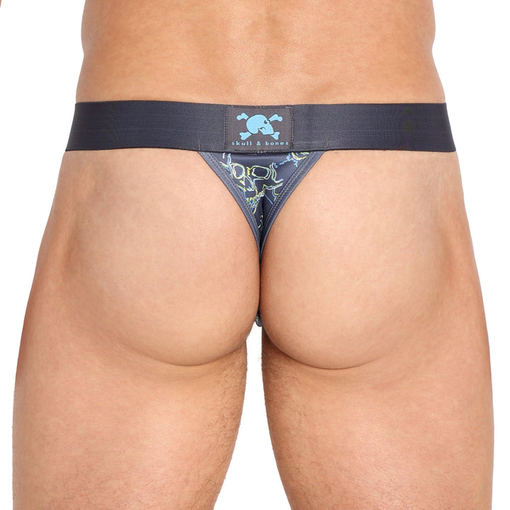 Outline Tossed Skulls Thong