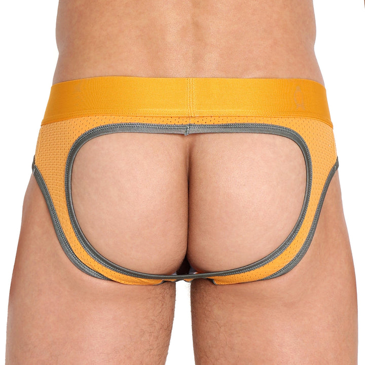 Orange Performance Mesh Peek-A-Boo