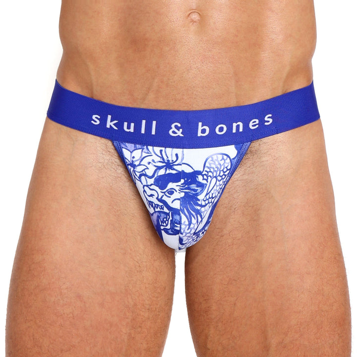 Hand Painted Indigo Dragon Thong