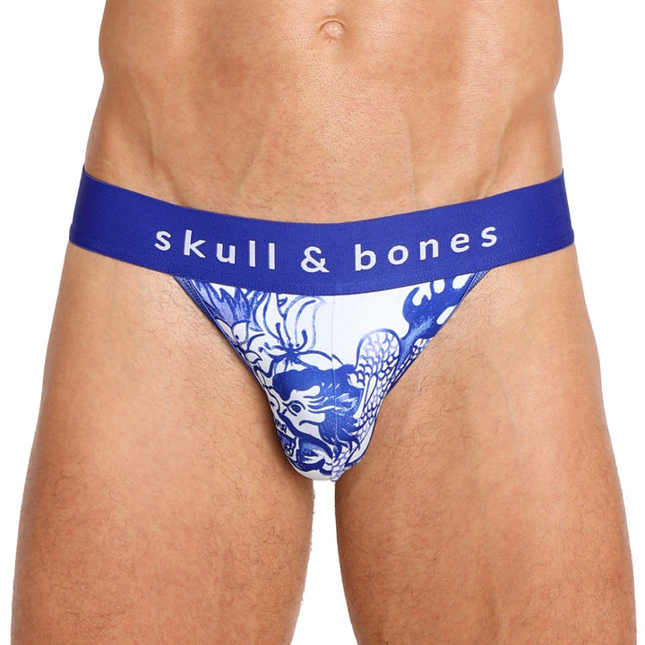 Hand Painted Indigo Dragon Sport Brief