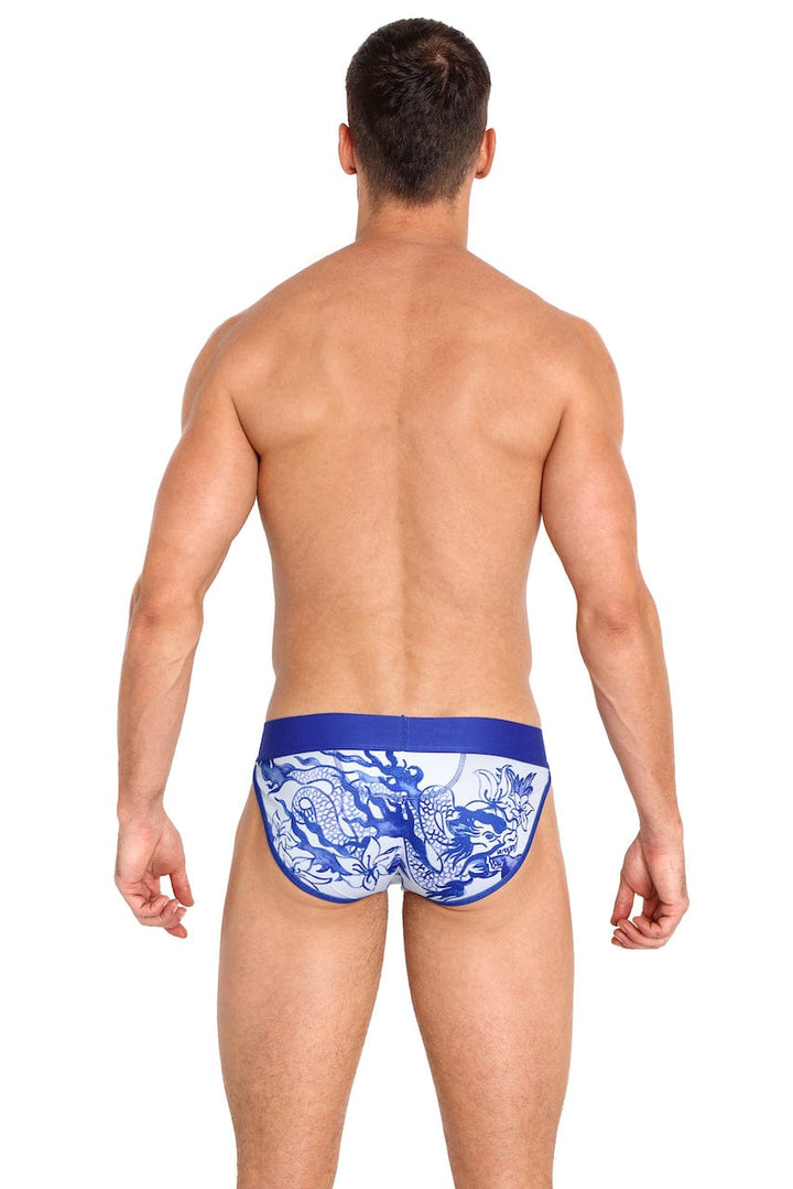 Hand Painted Indigo Dragon Brief