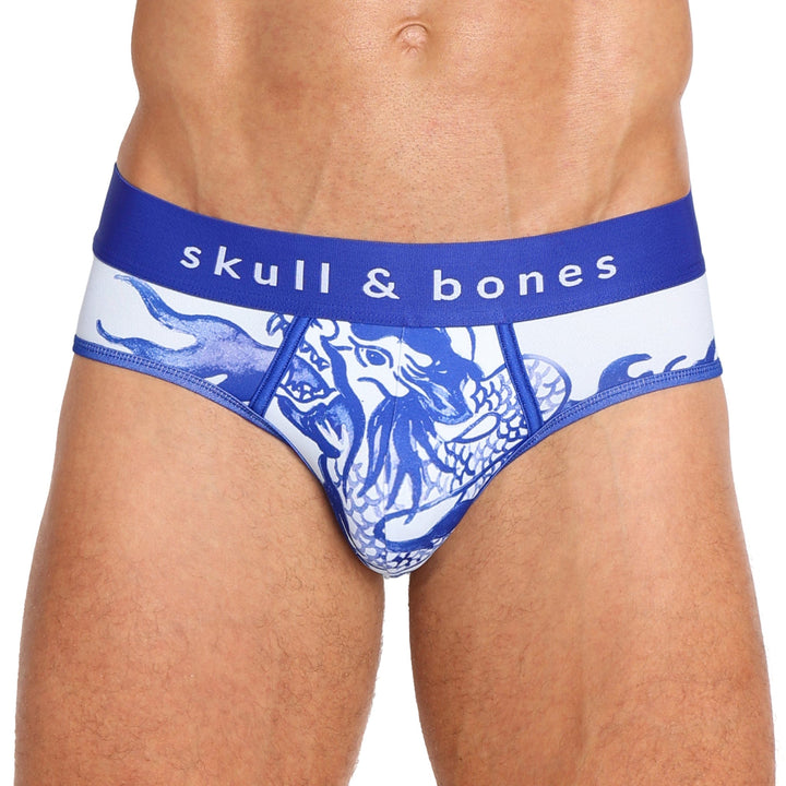 Hand Painted Indigo Dragon Brief