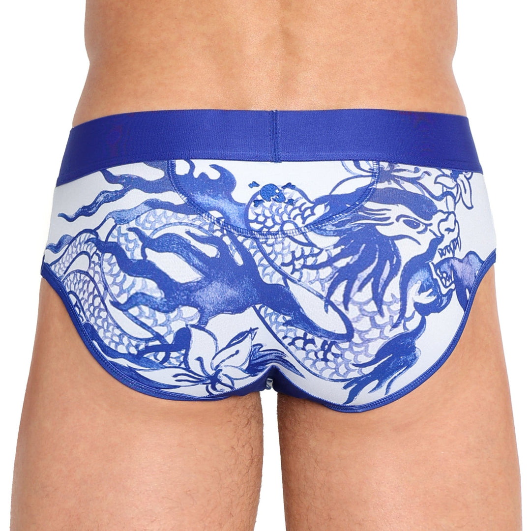 Hand Painted Indigo Dragon Brief