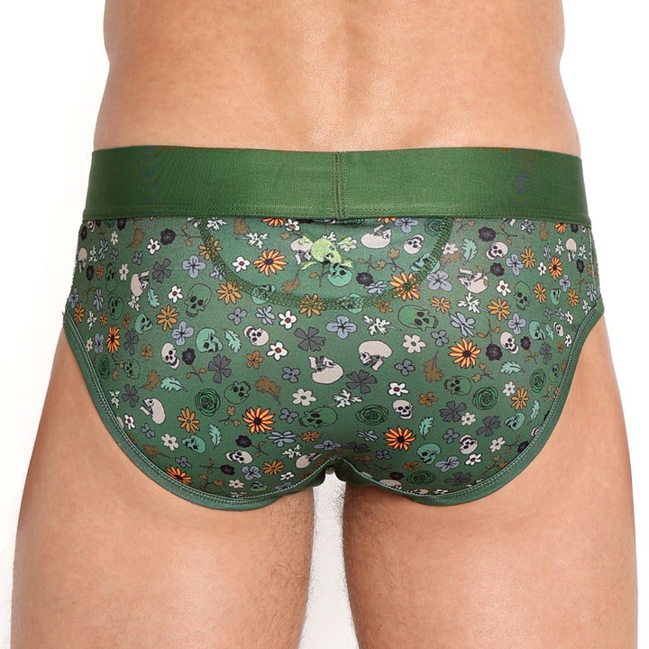 Vintage Floral Green Brief