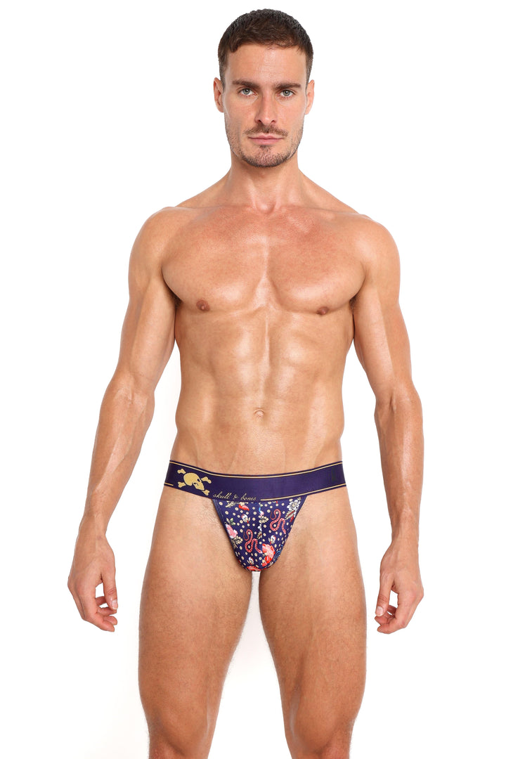 Ditsy Snake Floral Thong