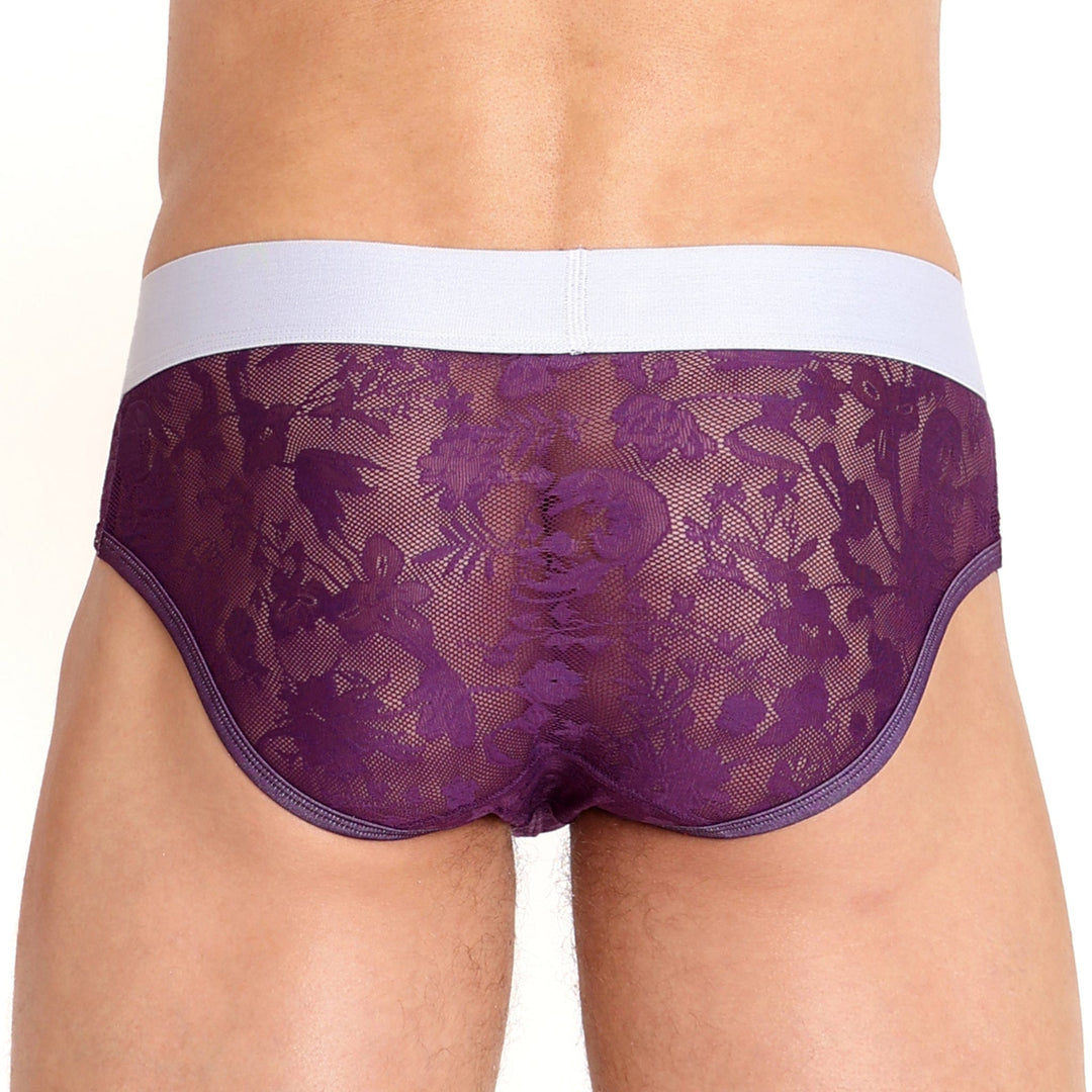 Floral Lace Purple Brief