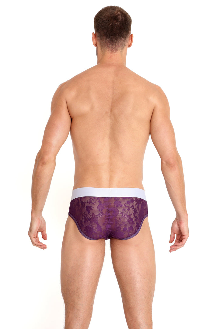 Floral Lace Purple Brief