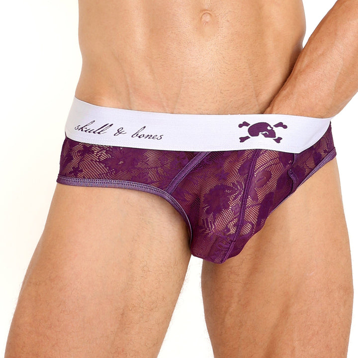 Floral Lace Purple Brief