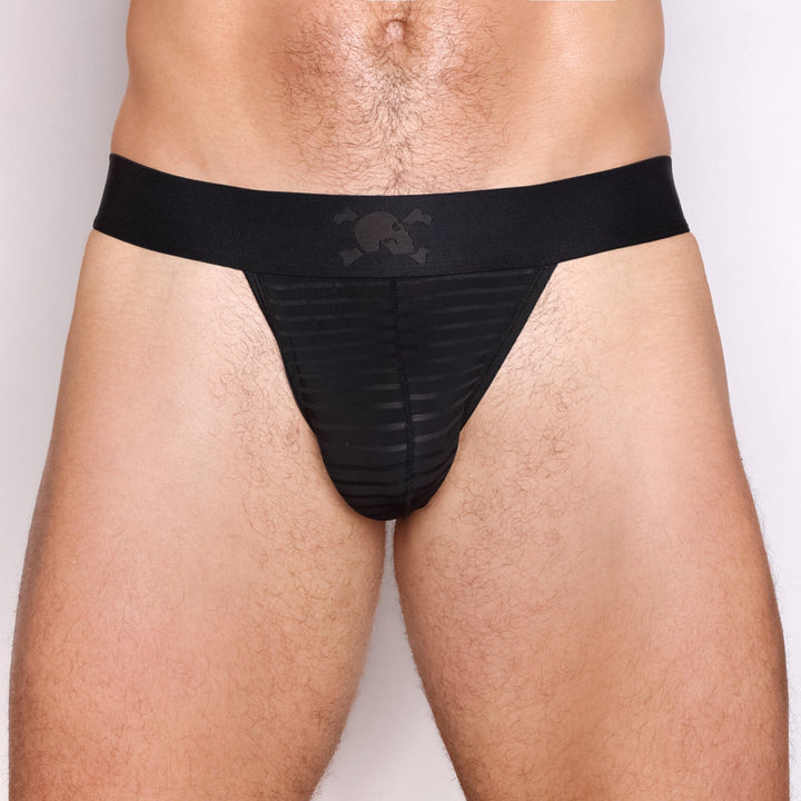 Just The Bones Sheer Black Stripe Sport Brief