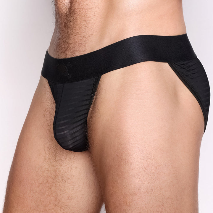 Just The Bones Sheer Black Stripe Sport Brief