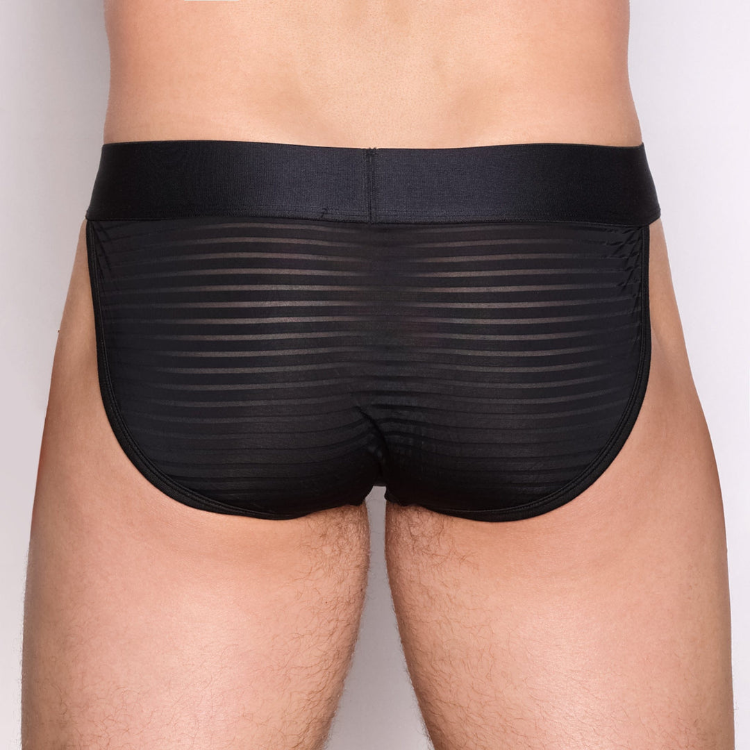 Just The Bones Sheer Black Stripe Sport Brief