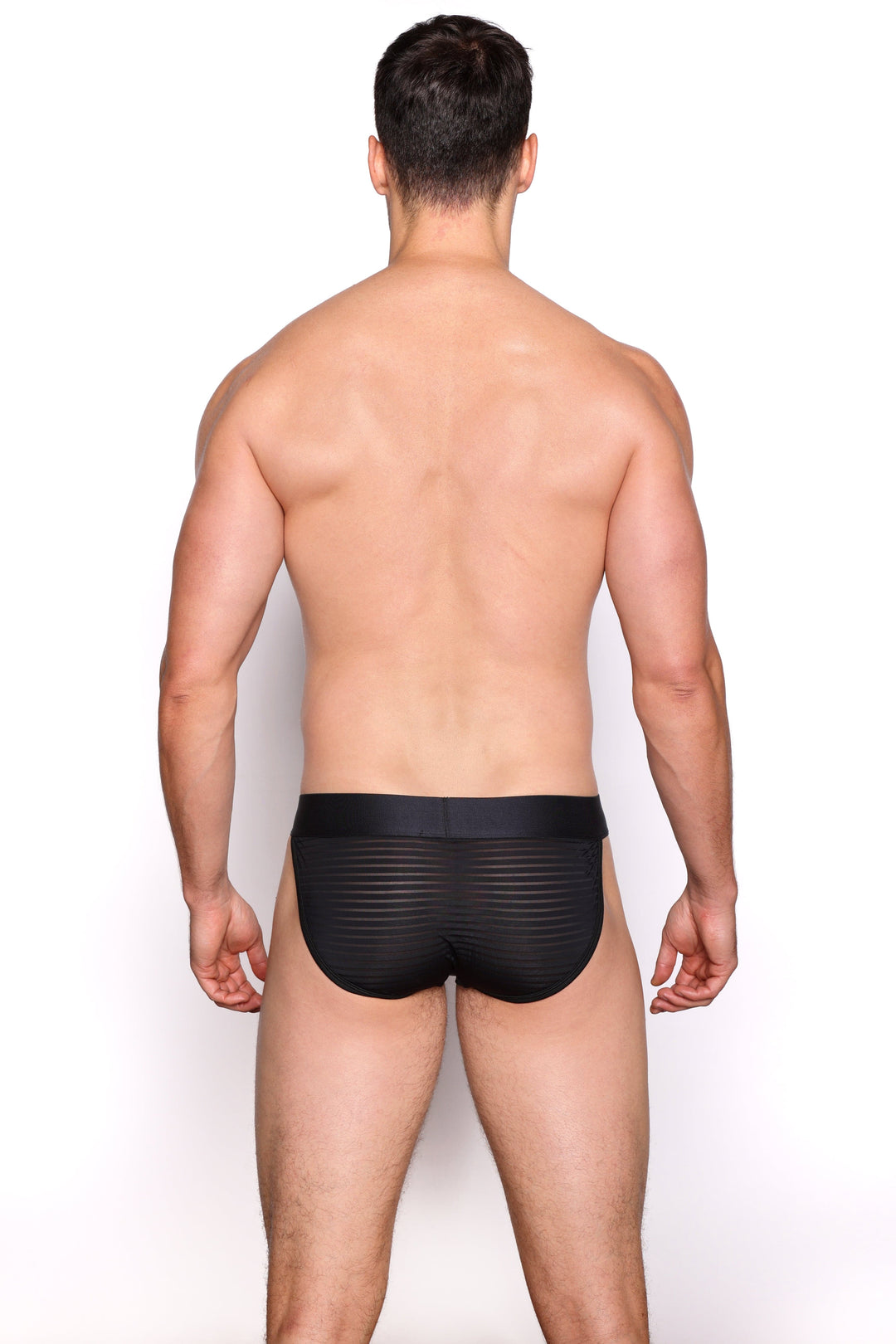 Just The Bones Sheer Black Stripe Sport Brief