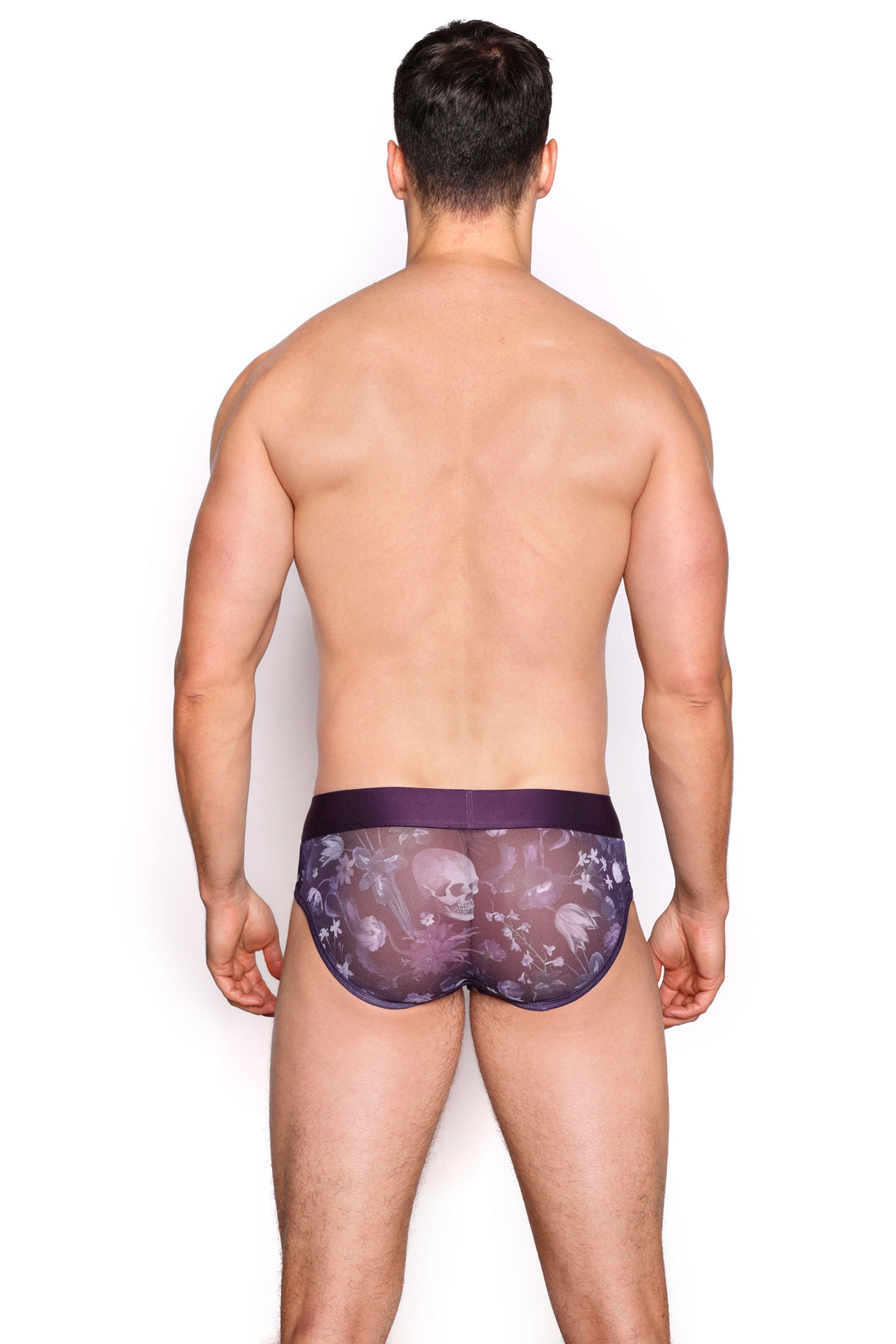 Dutch Floral Mesh Brief Purple