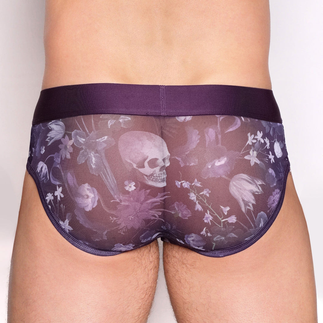 Dutch Floral Mesh Brief Purple