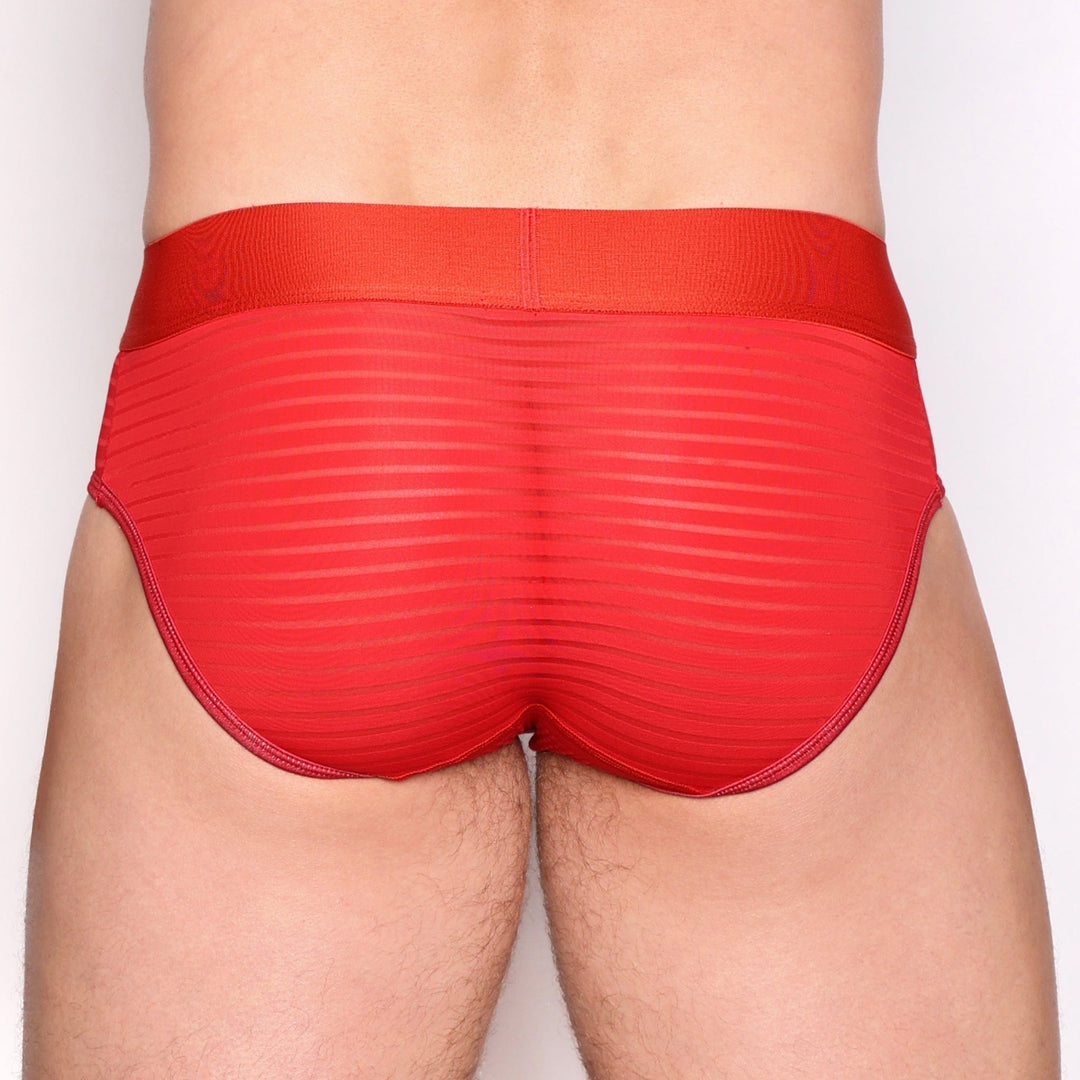 Just The Bones Sheer Red Stripe Brief