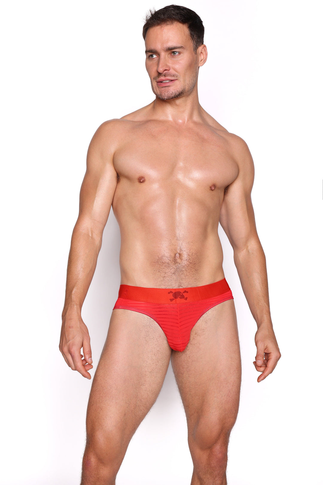 Just The Bones Sheer Red Stripe Y Jock