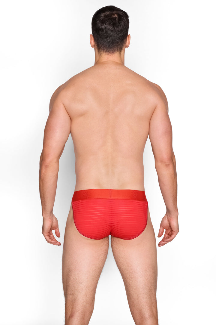 Just The Bones Sheer Red Stripe Sport Brief