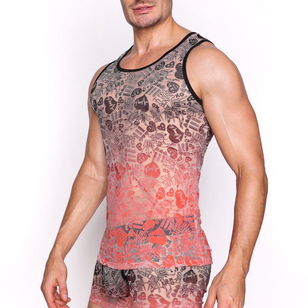 Love Bites Burnout Black Ombre Tank