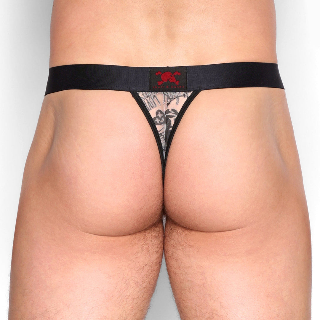 Love Bites Burnout Black Ombre Thong