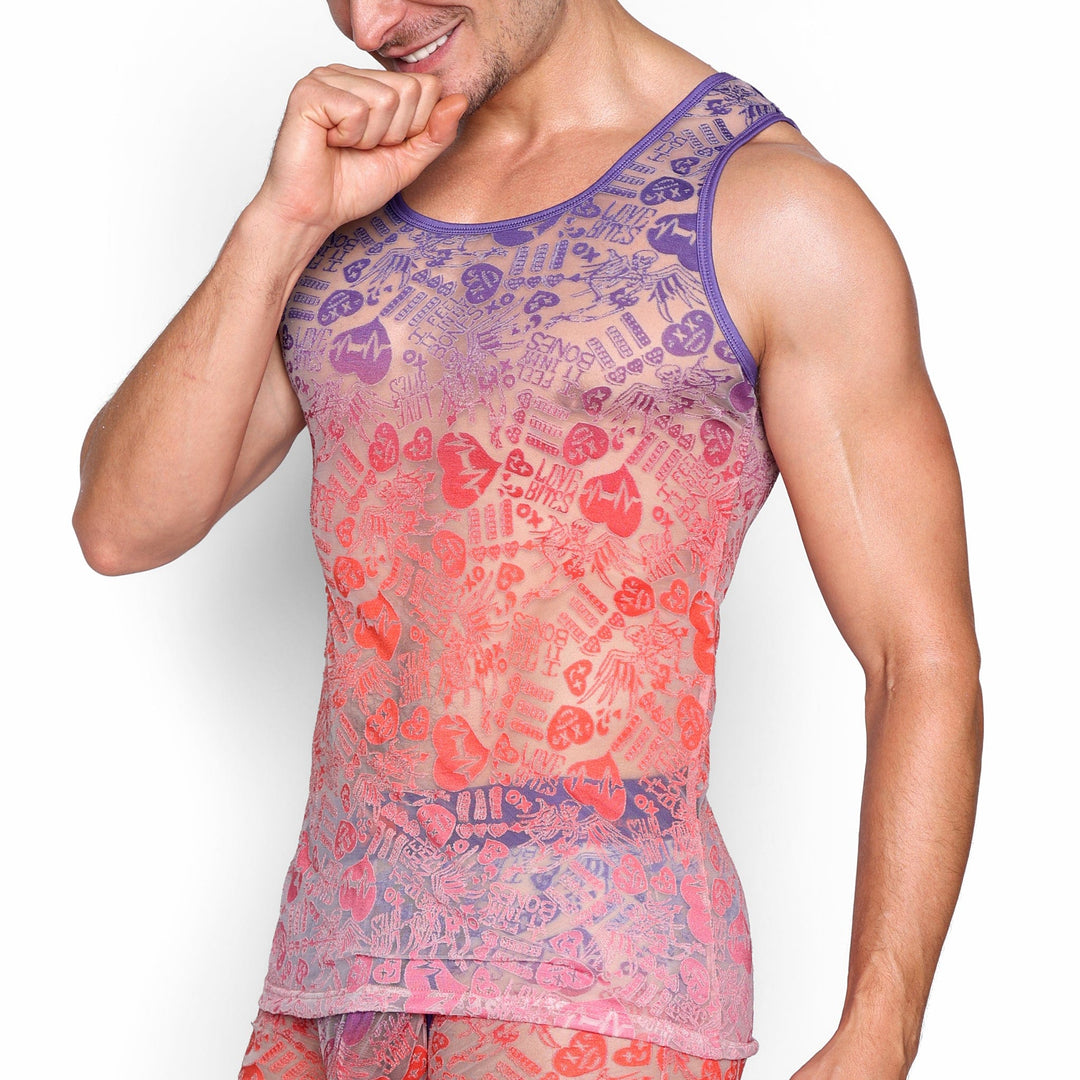 Love Bites Burnout Purple Ombre Tank