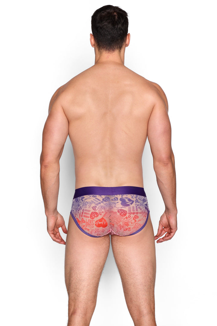 Love Bites Burnout Purple Ombre Brief