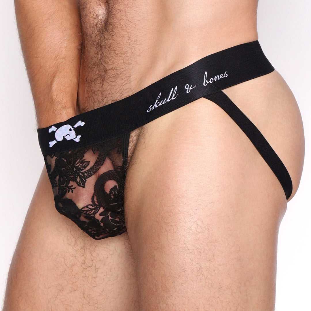 Snake Rose Burnout Jock Black