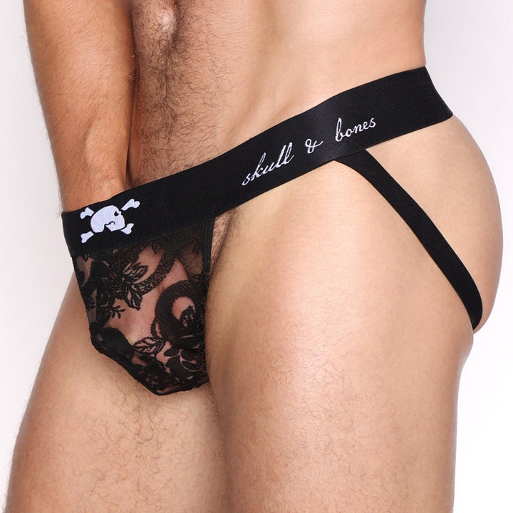 Snake Rose Burnout Jock Black