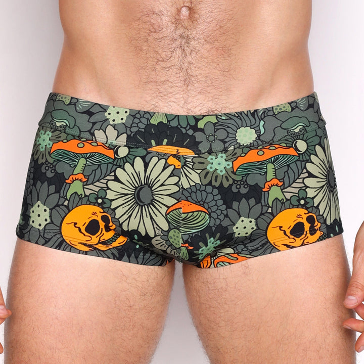 Groovy Floral Green Swim Trunk