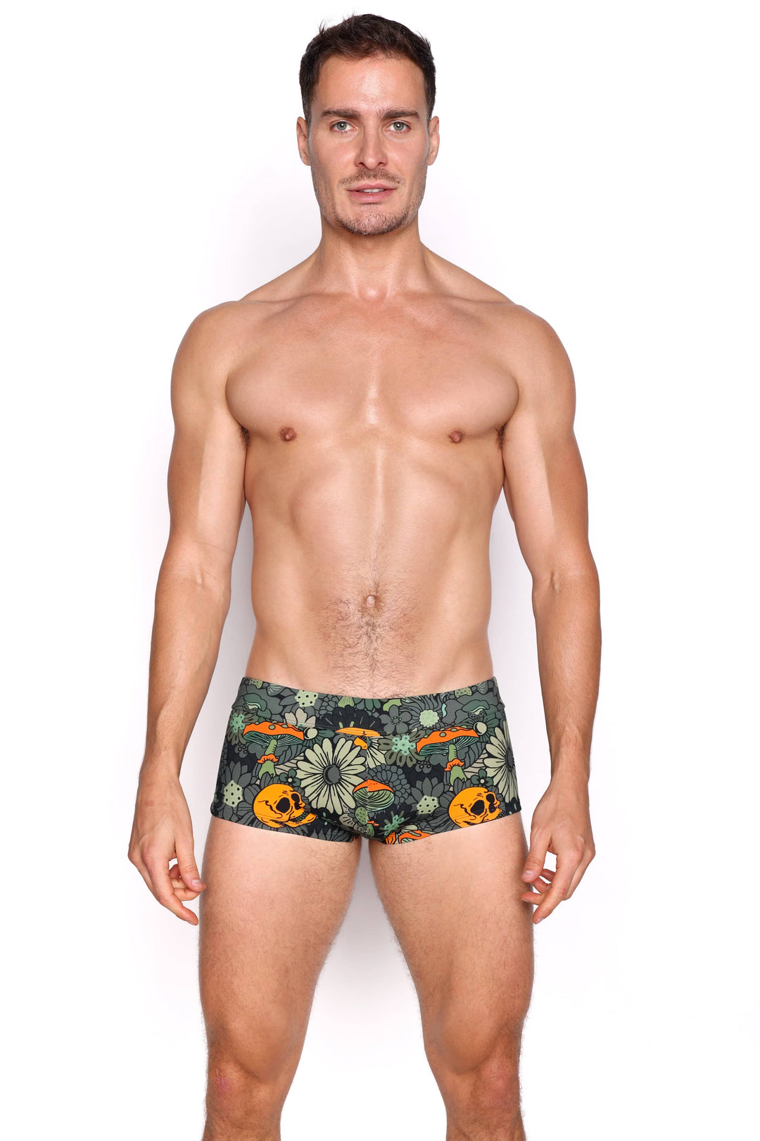 Groovy Floral Green Swim Trunk