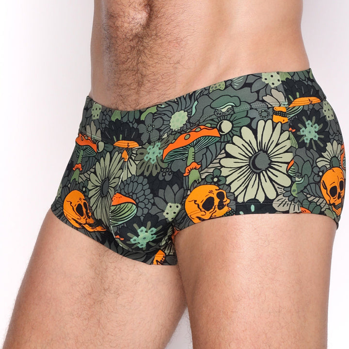Groovy Floral Green Swim Trunk