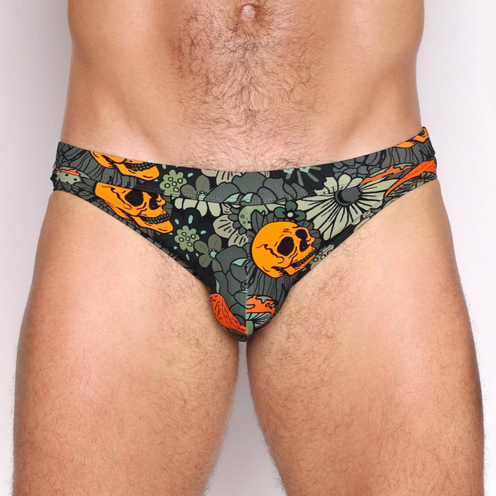 Groovy Floral Green Swim Brief