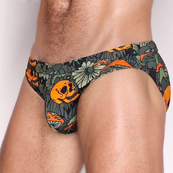 Groovy Floral Green Swim Brief