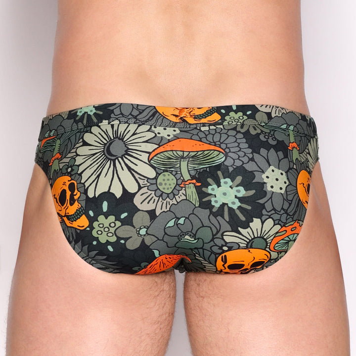 Groovy Floral Green Swim Brief