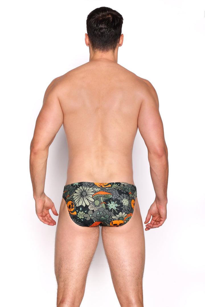 Groovy Floral Green Swim Brief