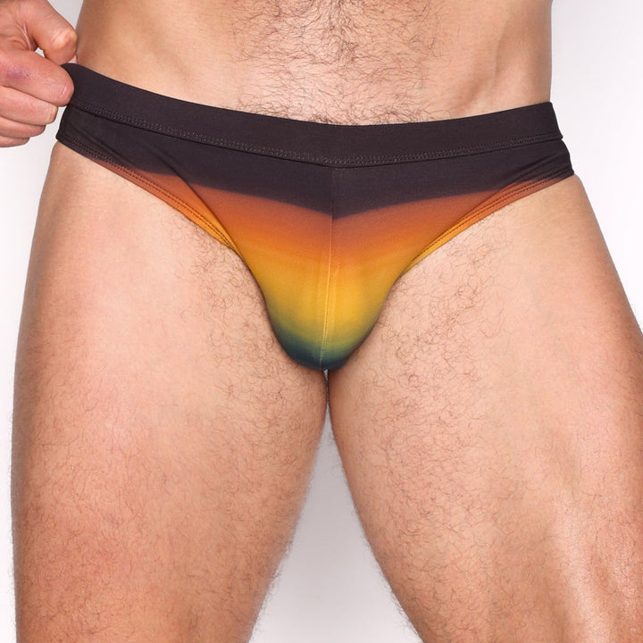 Dark Brown Ombre Swim Brief
