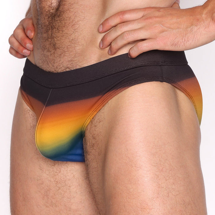 Dark Brown Ombre Swim Brief