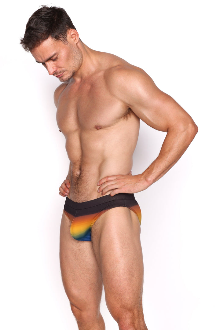 Dark Brown Ombre Swim Brief