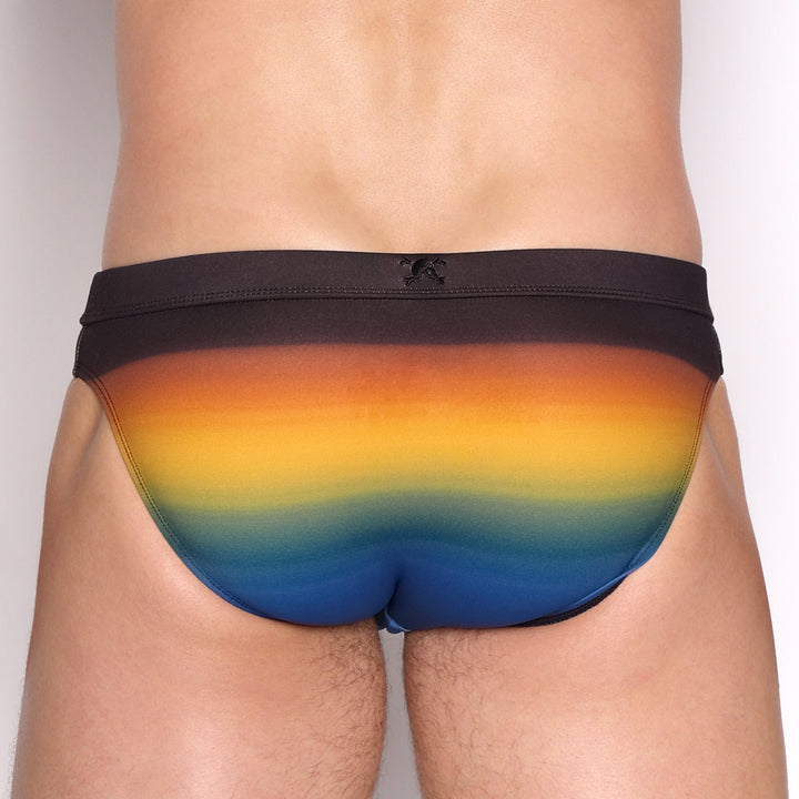 Dark Brown Ombre Swim Brief