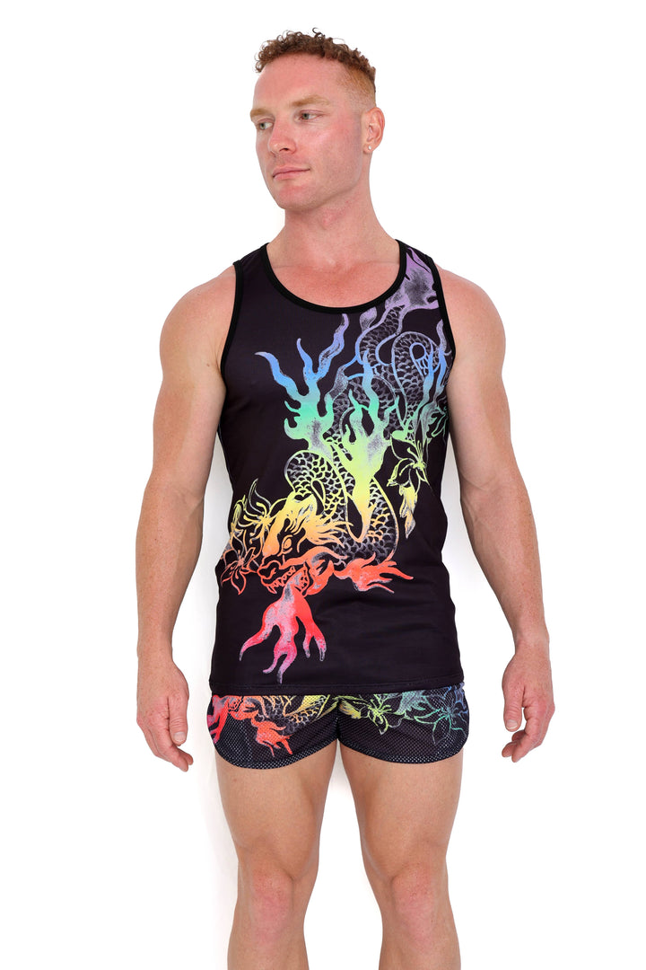 Ombre Japanese Dragon Black Tank