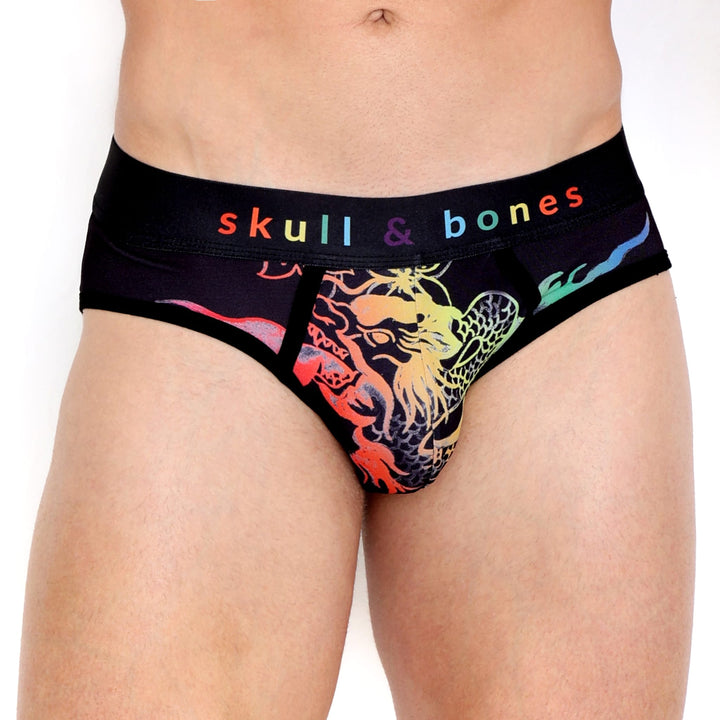 Ombre Japanese Dragon Black Brief