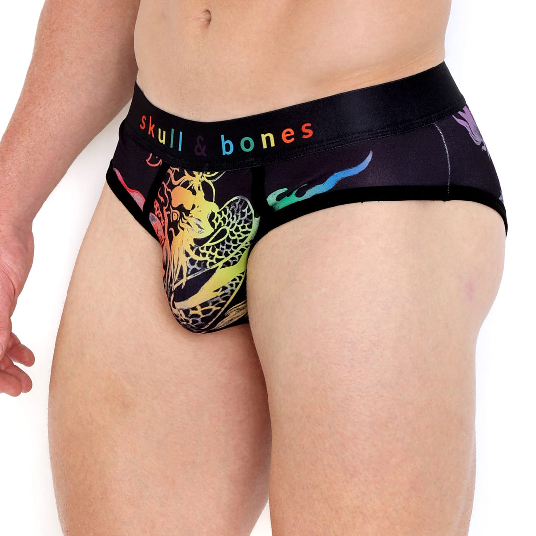 Ombre Japanese Dragon Black Brief