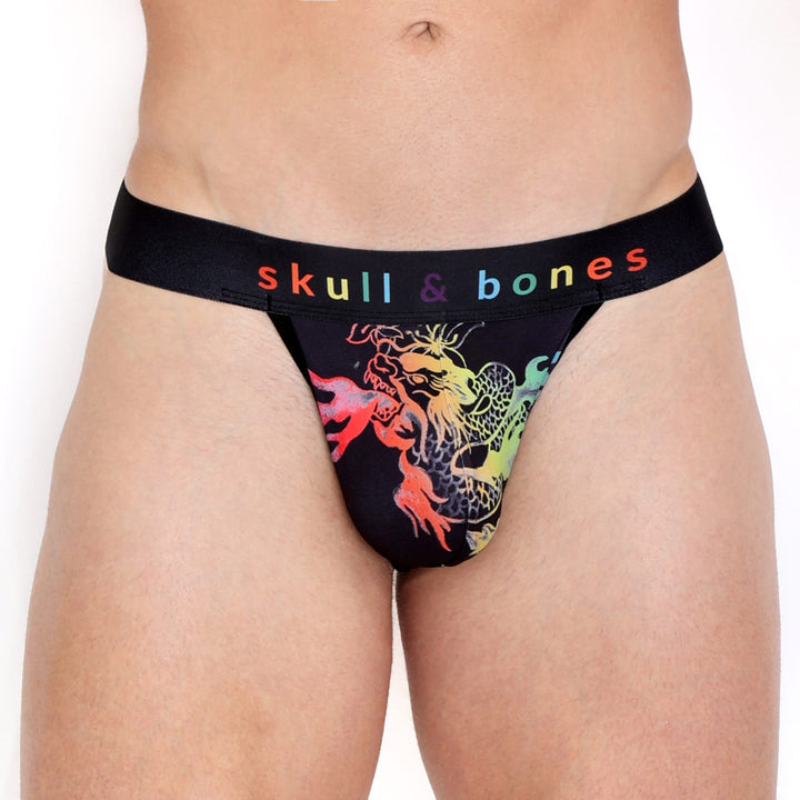Ombre Japanese Dragon Black Thong