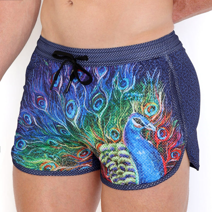 Peacock Rainbow Midnight Mesh Short