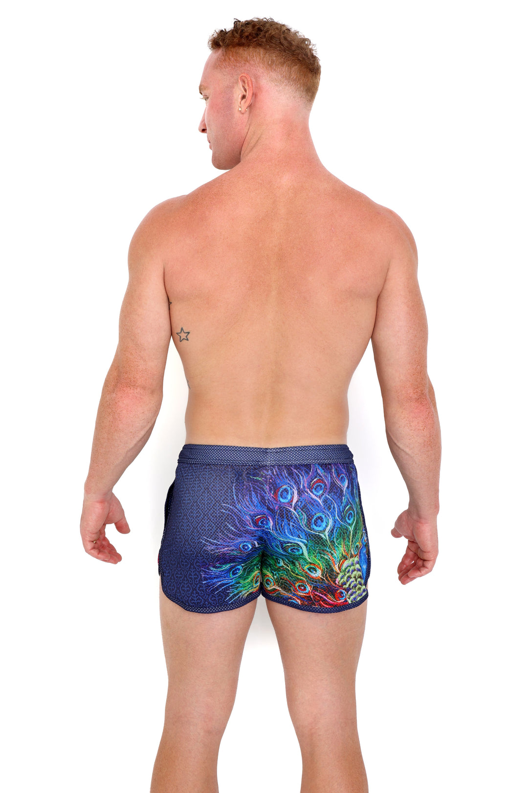 Peacock Rainbow Midnight Mesh Short